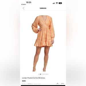 JONATHAN SIMKHAI ORANGE CUT OUT DRESS - XS